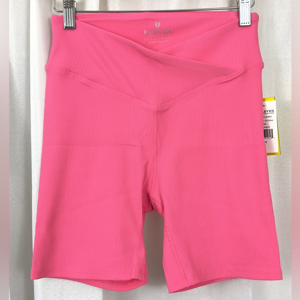 EleVen by Venus Williams Pink Ribbed Bike Shorts